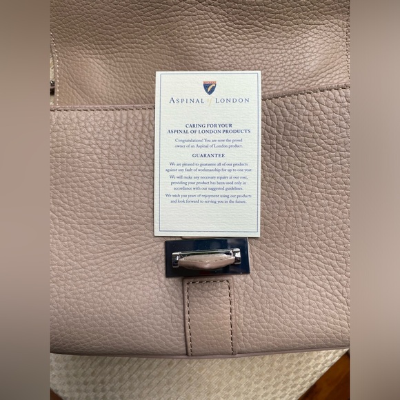 Aspinal of London Lottie Shoulder Bag in Soft Taupe Pebble - Picture 13 of 16